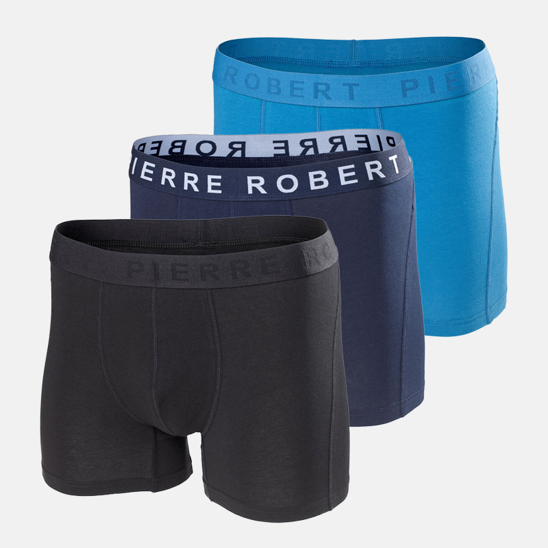 Boxershorts herre økologisk bomull 3-pack i svart og blå